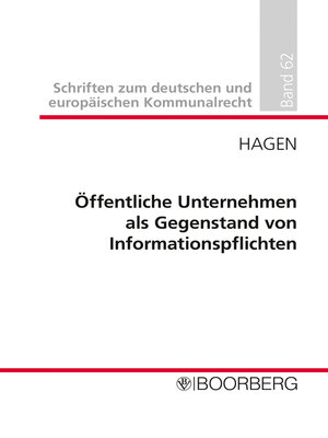 cover image of Öffentliche Unternehmen als Gegenstand von Informationspflichten